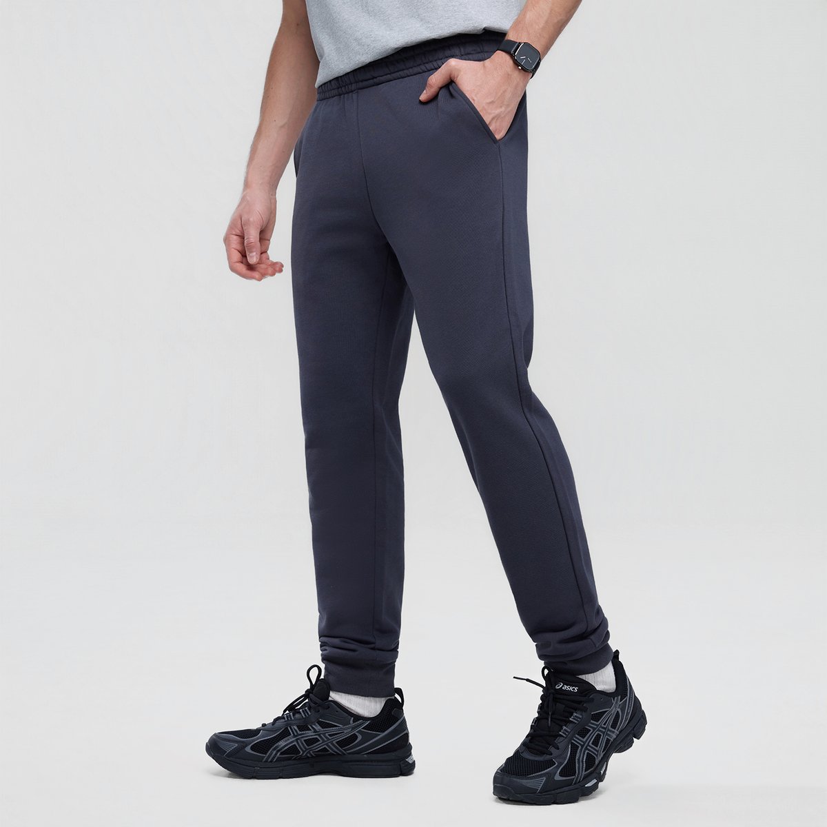 Men's French Terry Mid Rise Slim Taper Jogger - Giordano Online