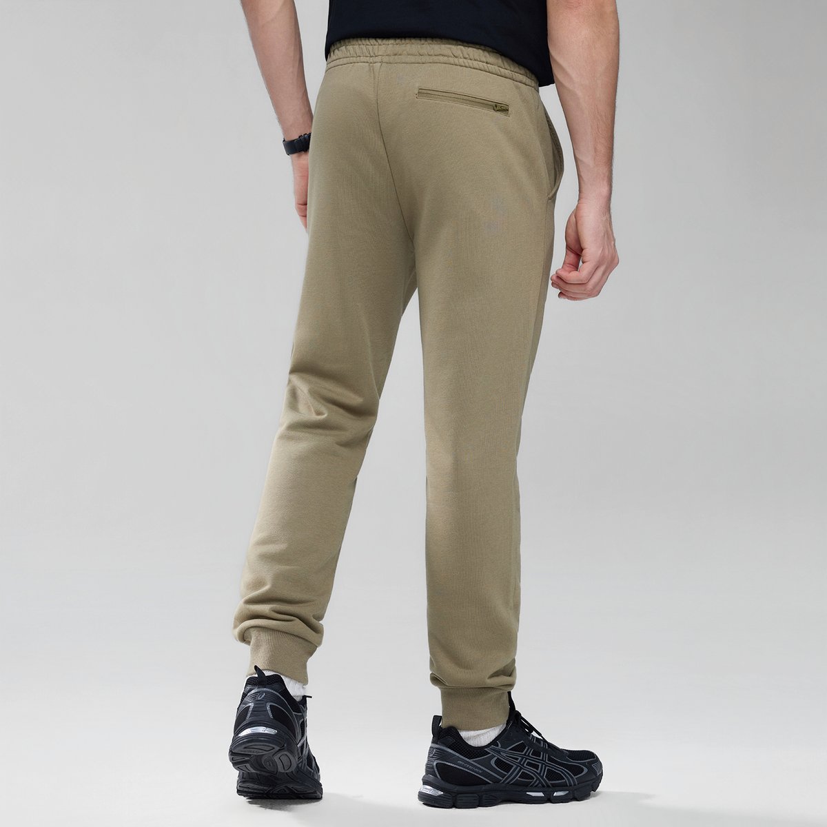 Men's French Terry Mid Rise Slim Taper Jogger - Green - Giordano Online