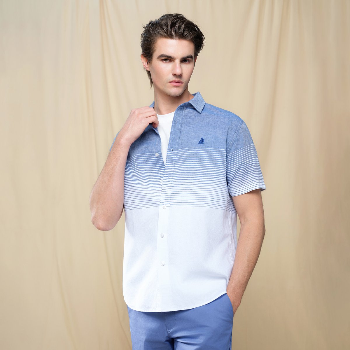 Men's Half Sleeve Linen Shirt - Giordano Online