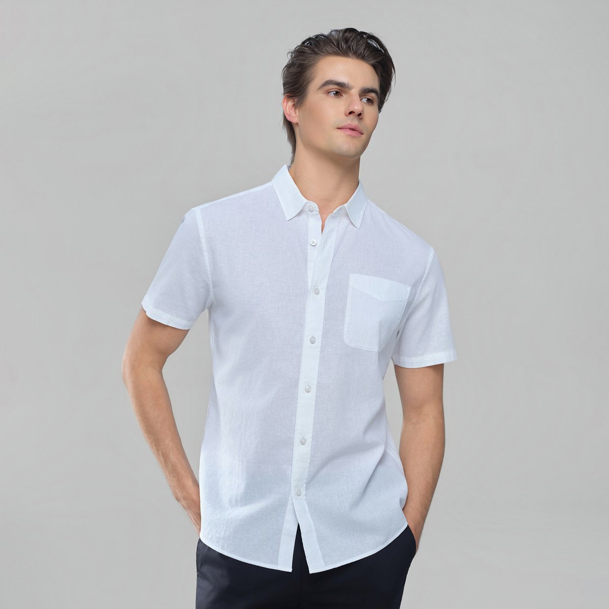 Men's Half Sleeve Linen Shirt - Giordano Online