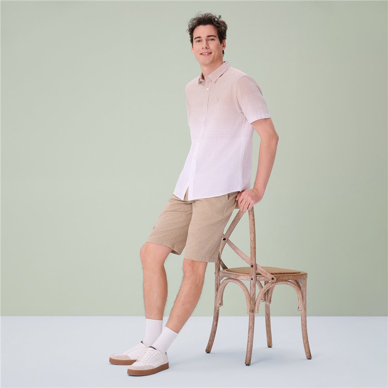 Men's Half Sleeve Linen Shirt - Giordano Online