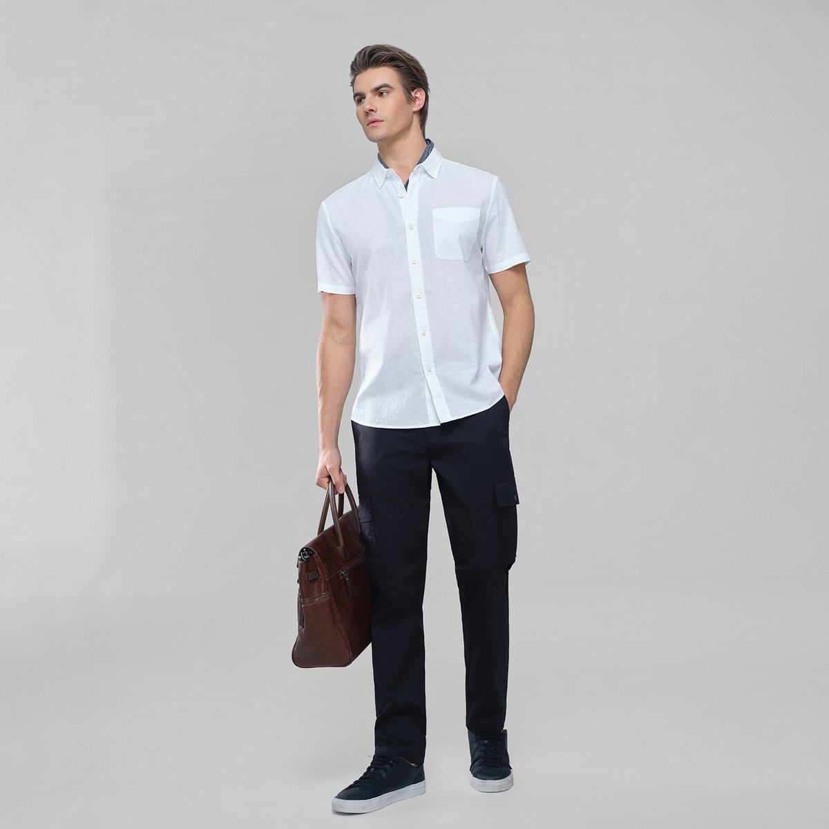 Men's Half Sleeve Linen Shirt - Giordano Online