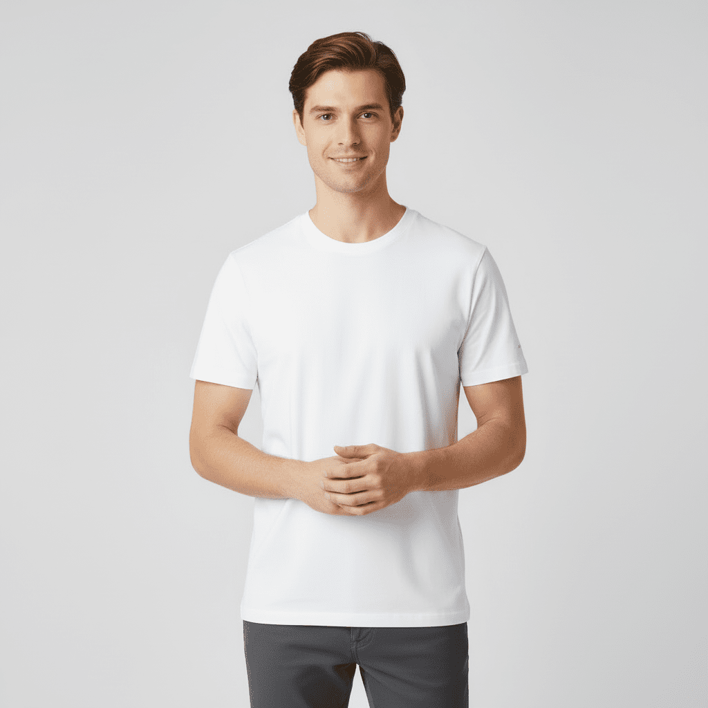 Men's Interlock Crew Neck Slim Fit Tee - Giordano Online