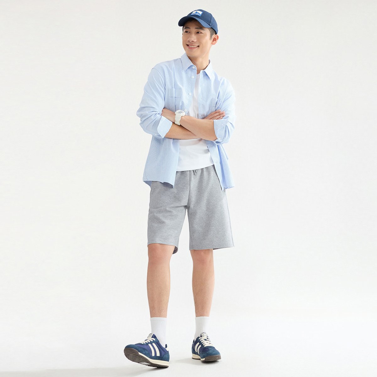 Men’s Interlock Mid‑Rise Regular Fit Elastic Waist Shorts - Giordano Online