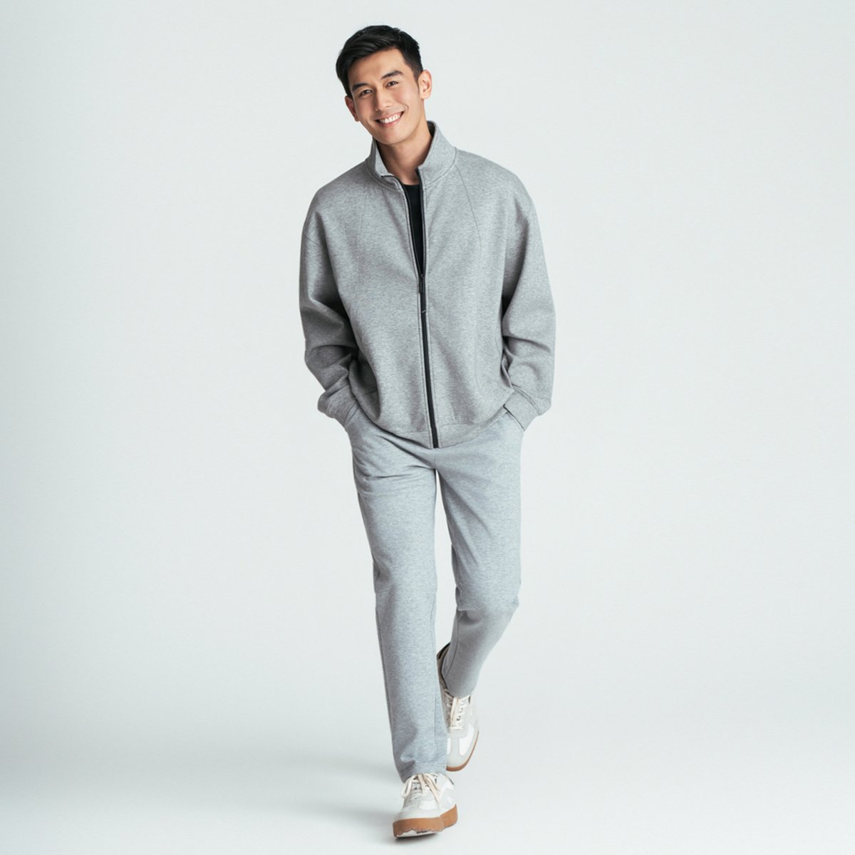 Men’s Interlock Regular Straight Fit Jogger - Grey - Giordano Online