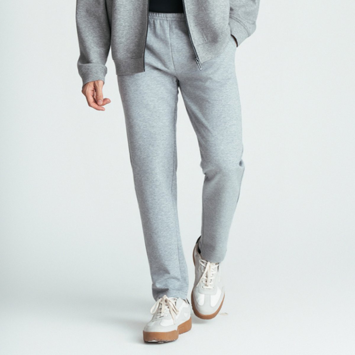 Men’s Interlock Regular Straight Fit Jogger - Grey - Giordano Online