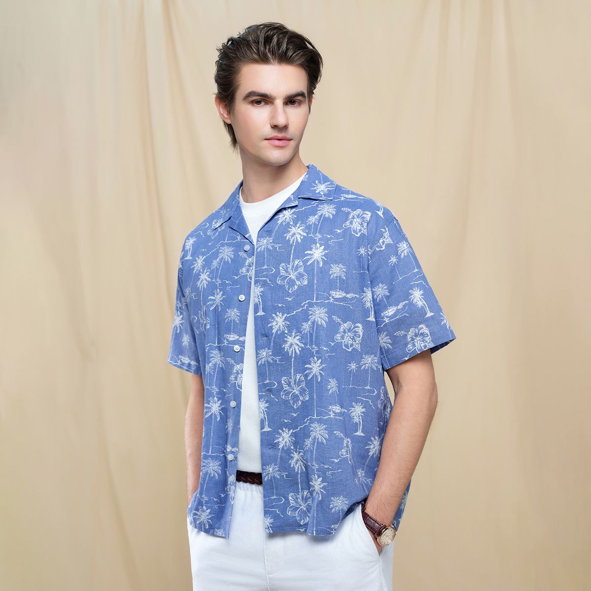 Men's Linen Cotton Poplin Shirt - Giordano Online
