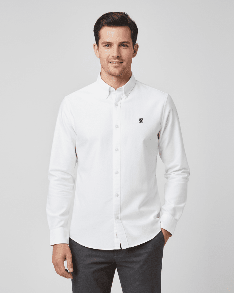 Men's Lion Oxford Long Sleeve Shirt - Giordano Online