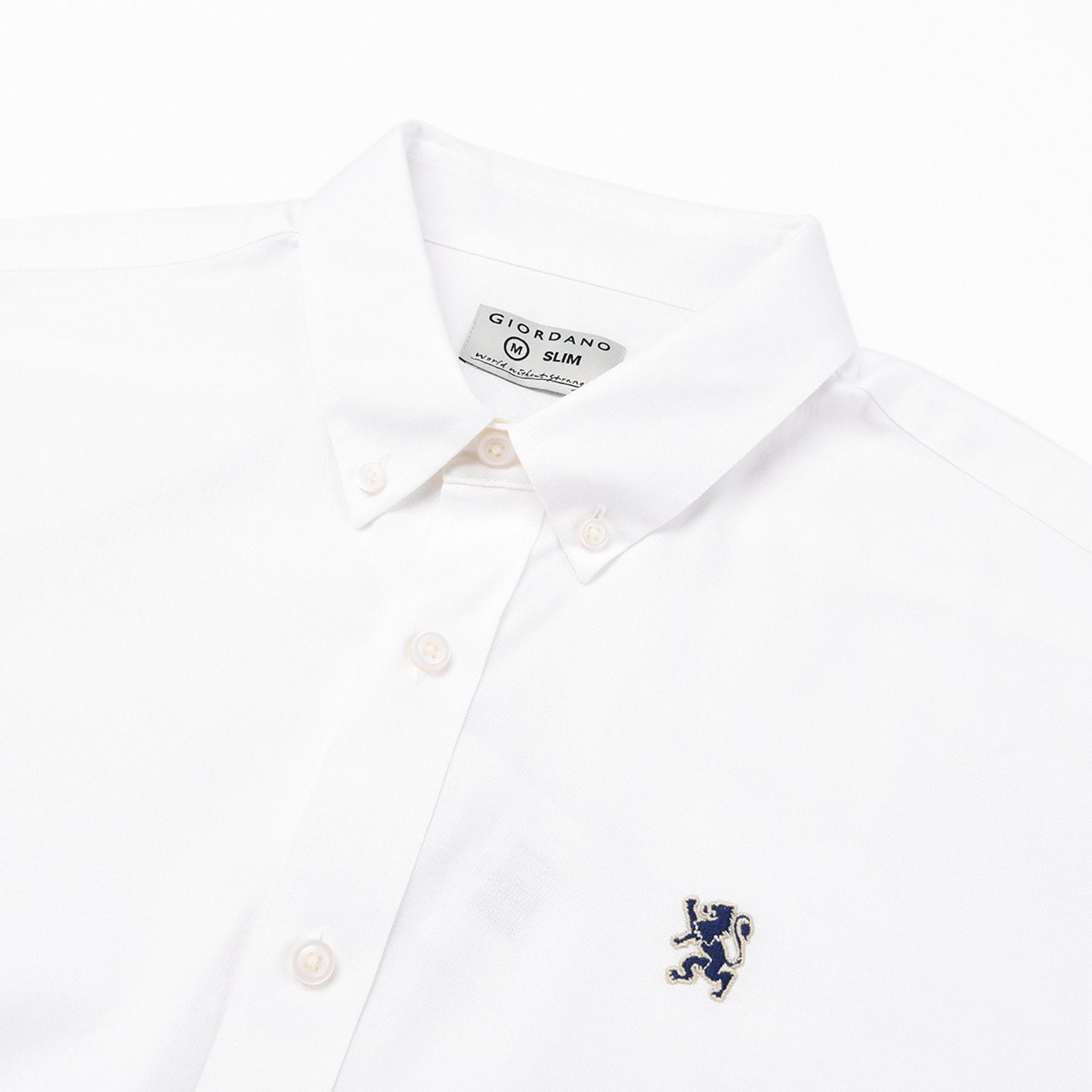 Men's Lion Oxford Shirt - White - Giordano