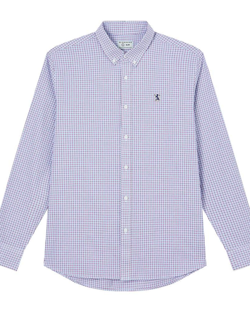 Men's Lion Oxford Slim Long Sleeve Shirt - Giordano Online