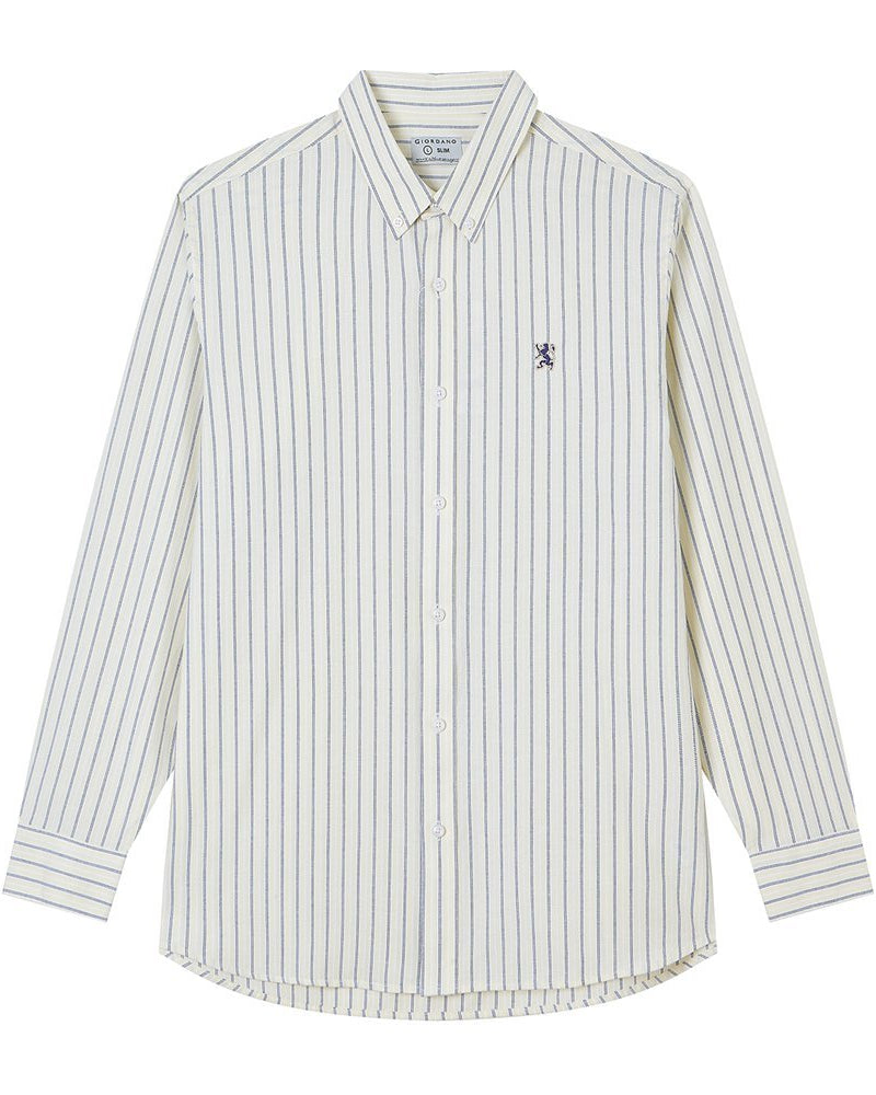 Men's Lion Oxford Slim Long Sleeve Shirt - Giordano Online