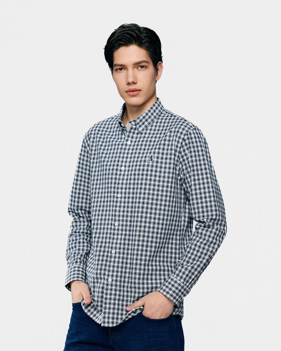 Men's Lion Oxford Slim Long Sleeve Shirt - Giordano Online