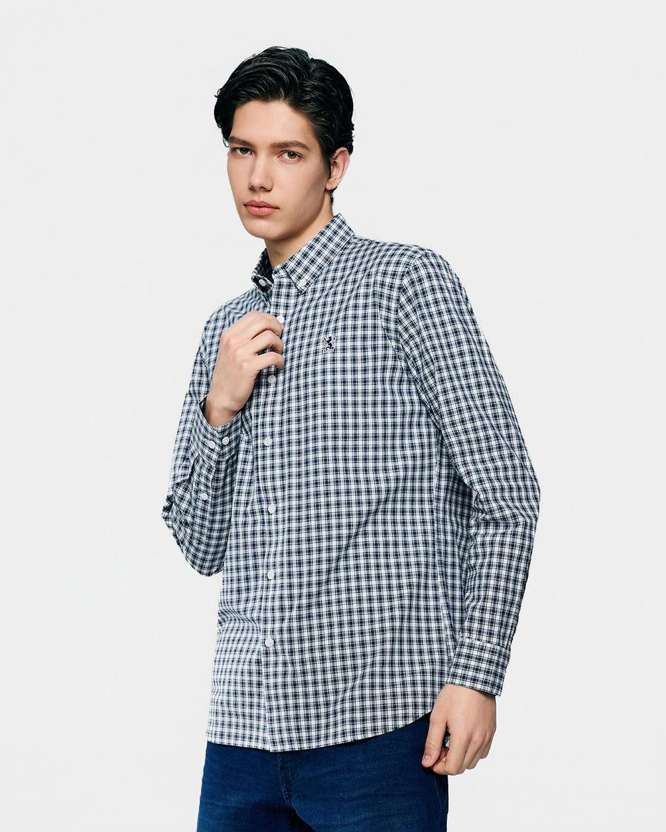 Men's Lion Oxford Slim Long Sleeve Shirt - Giordano Online
