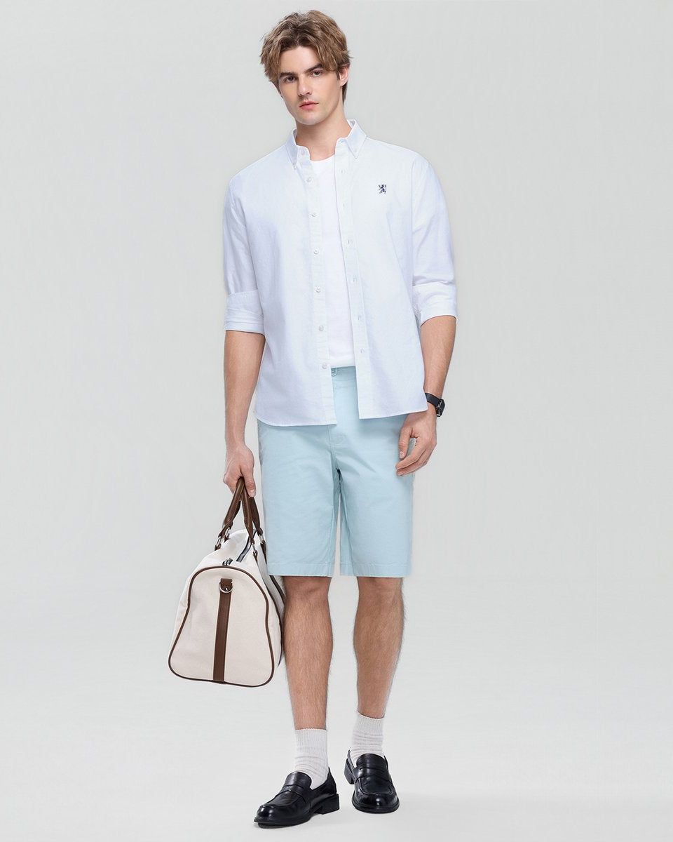 Men's Lion Oxford Slim Long Sleeve Shirt - Giordano Online