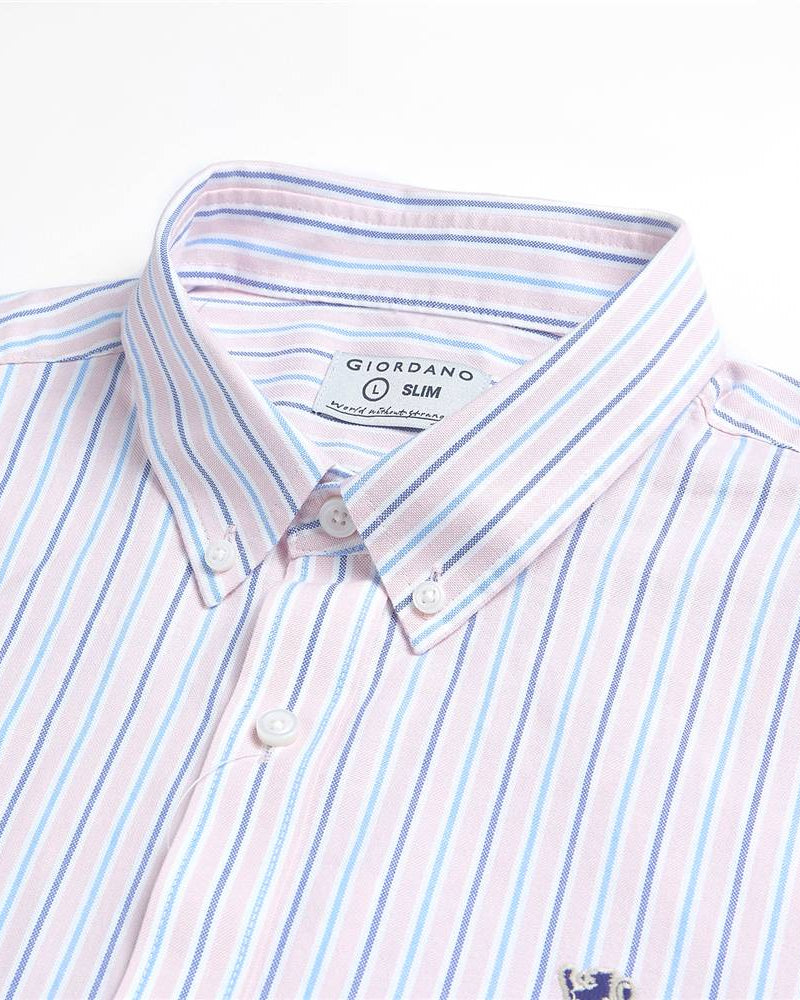 Men's Lion Oxford Slim Long Sleeve Shirt - Giordano Online