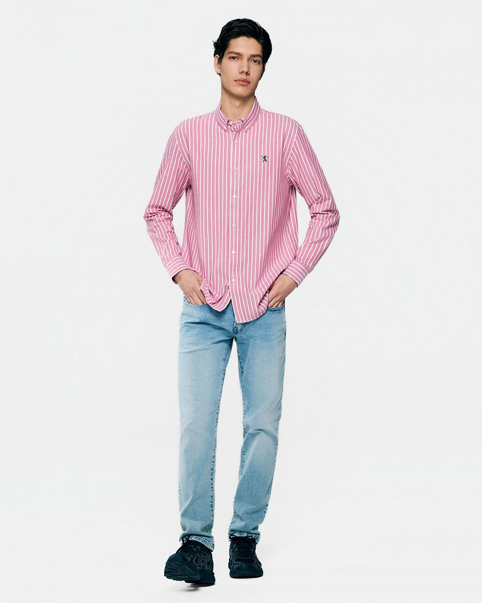 Men's Lion Oxford Slim Long Sleeve Shirt - Giordano Online