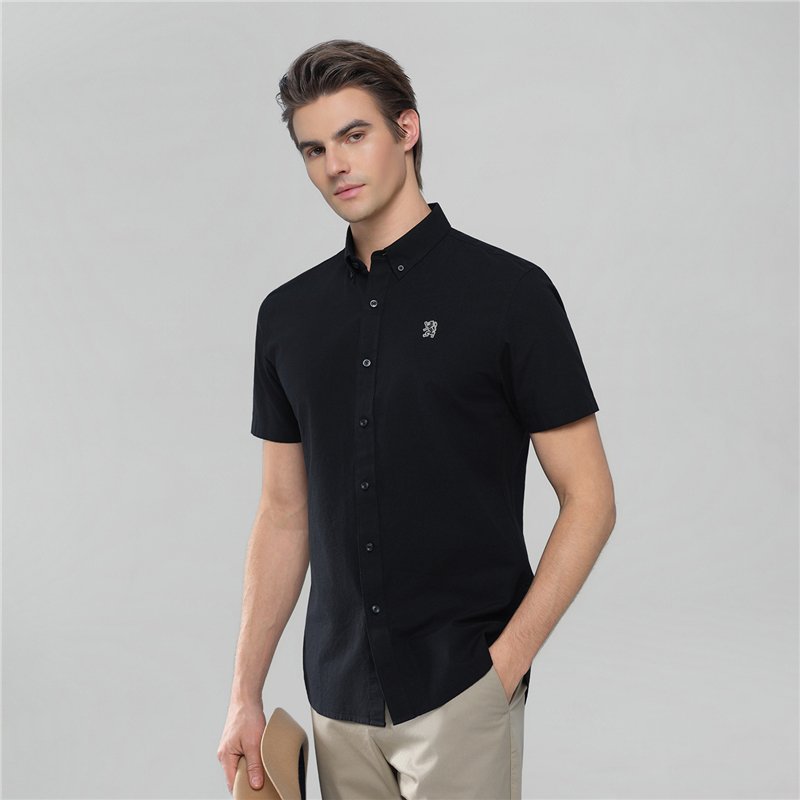 Men's Lion Oxford Slim Short Sleeve Shirt - Giordano Online