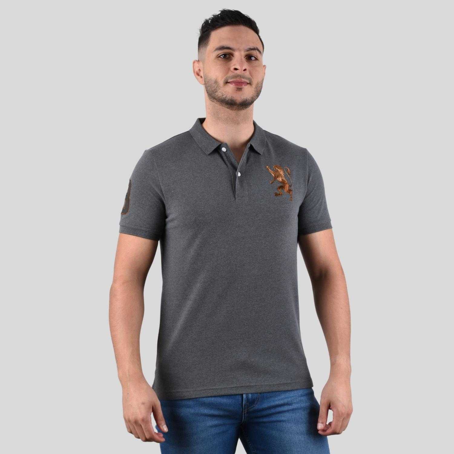 Men's Lion Polo - Grey - Giordano Online