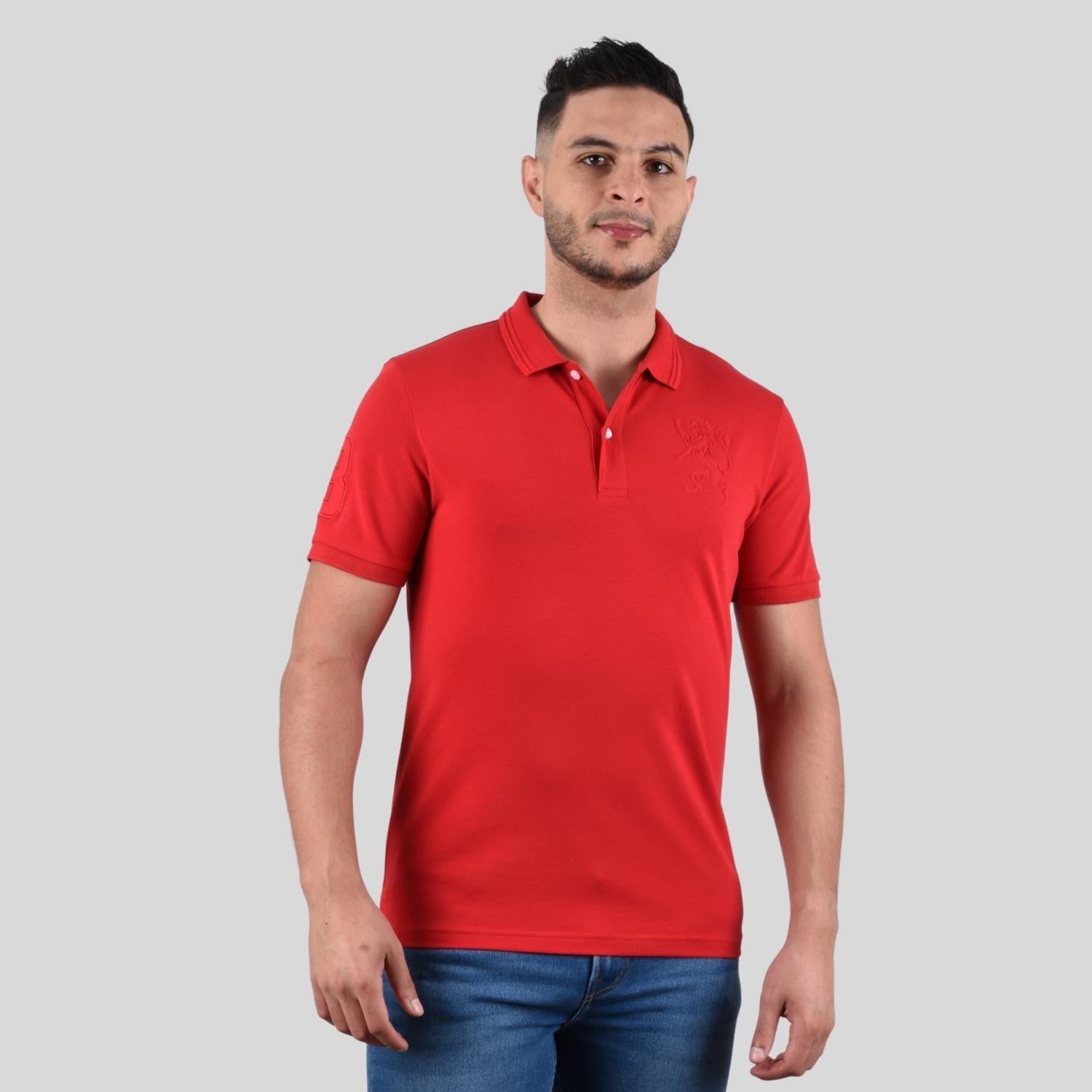 Men's Lion Polo - Red - Giordano Online
