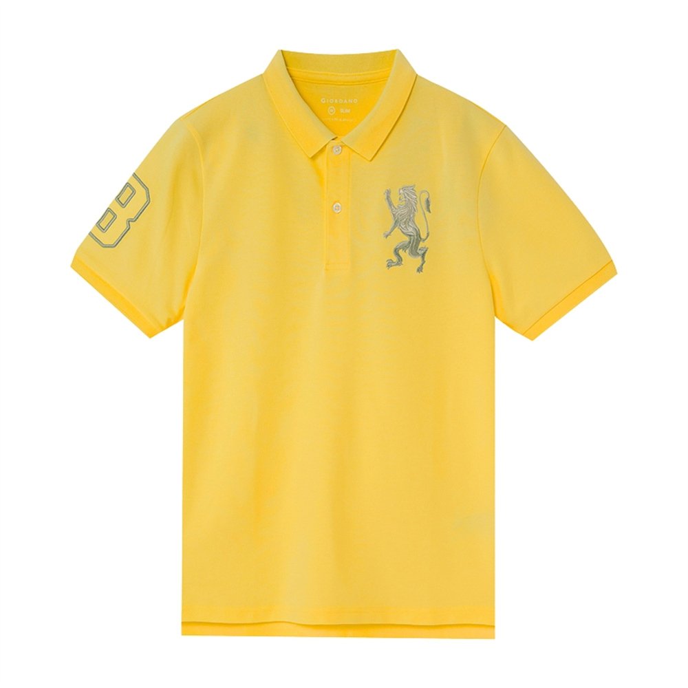 Men's Lion Polo - Yellow - Giordano Online