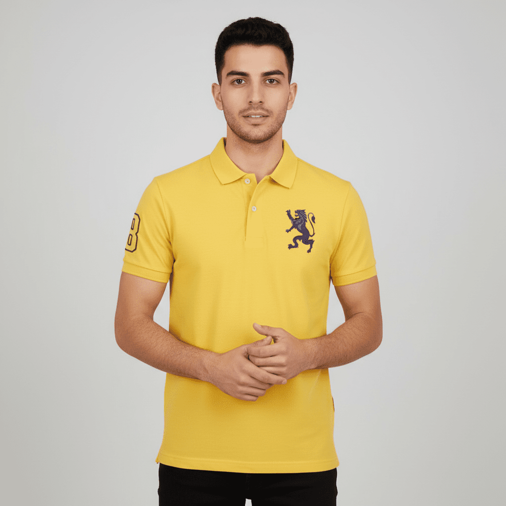 Men's Lion Polo - Yellow - Giordano Online