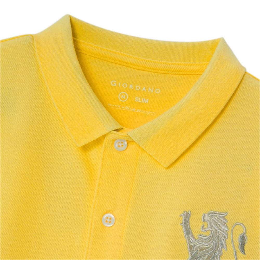 Men's Lion Polo - Yellow - Giordano Online
