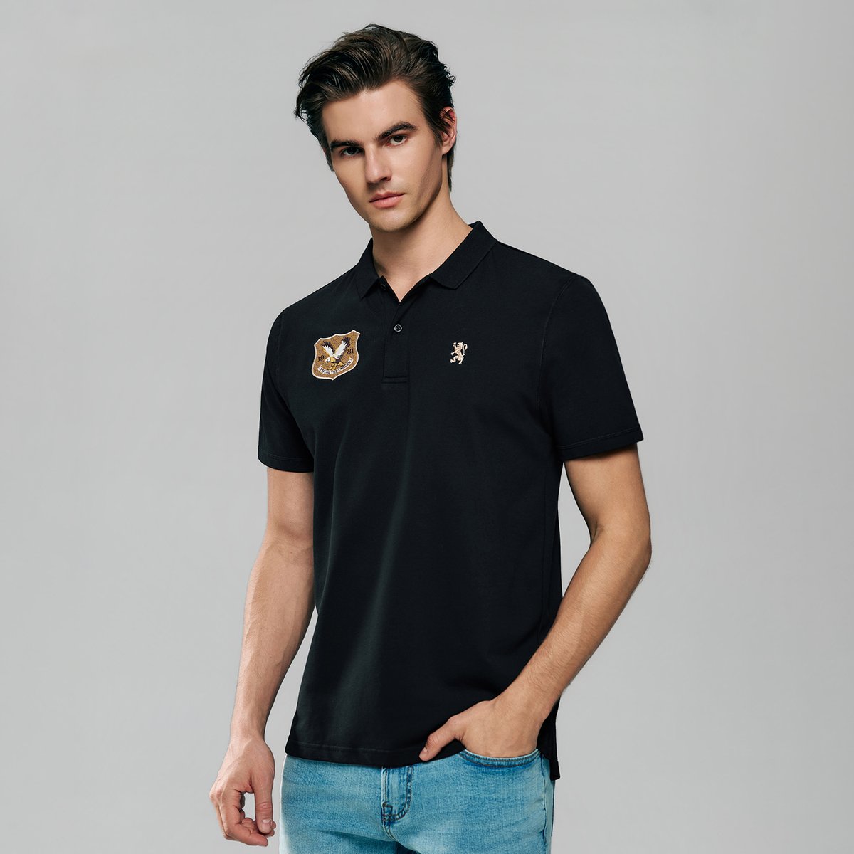 Men’s Lycra Pique Embroidery Slim Fit Polo - Giordano Online