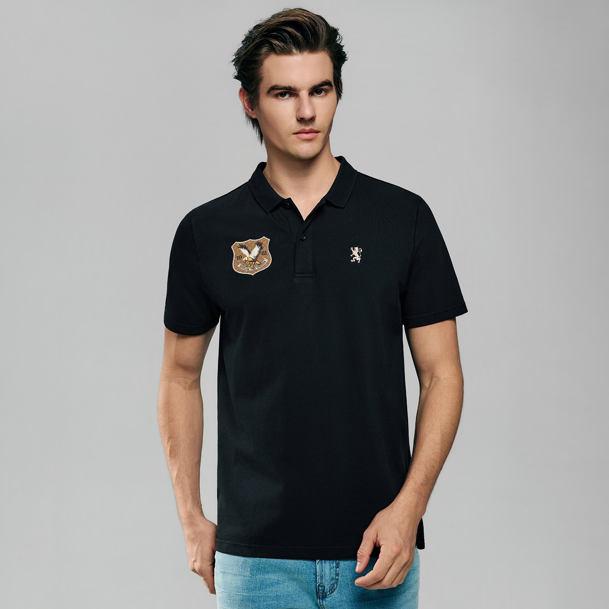 Men’s Lycra Pique Embroidery Slim Fit Polo - Giordano Online