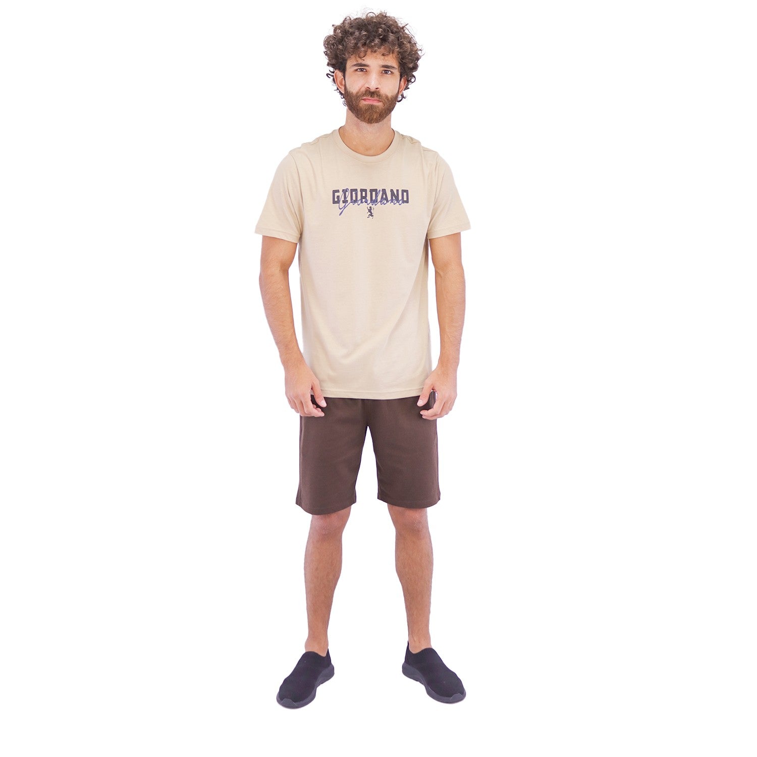 Men's ME Signature Print Tee - Khaki - Giordano Online