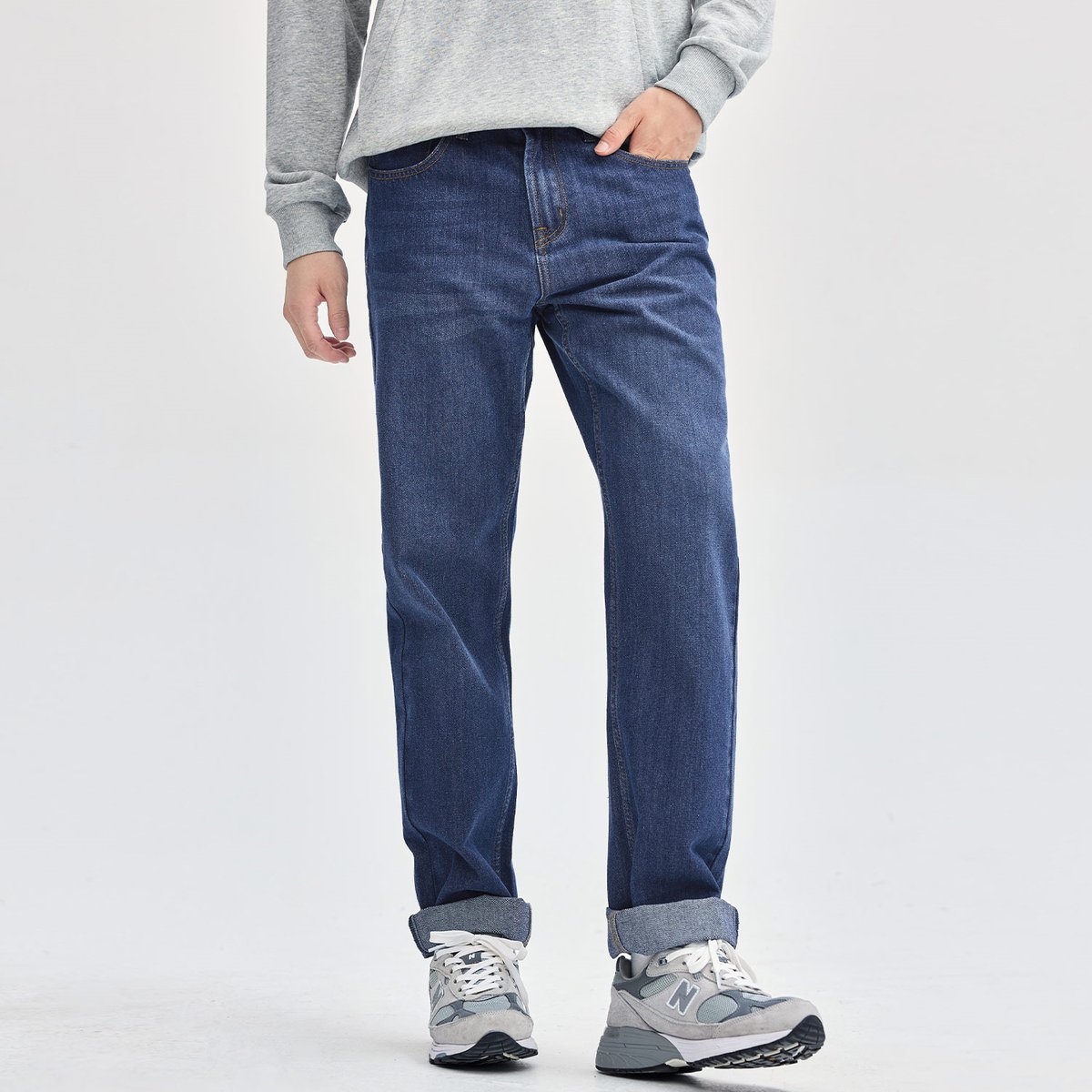 Men’s Regular Fit Mid Rise Elastic Waist Denim Jeans | Online Exclusive - Giordano Online