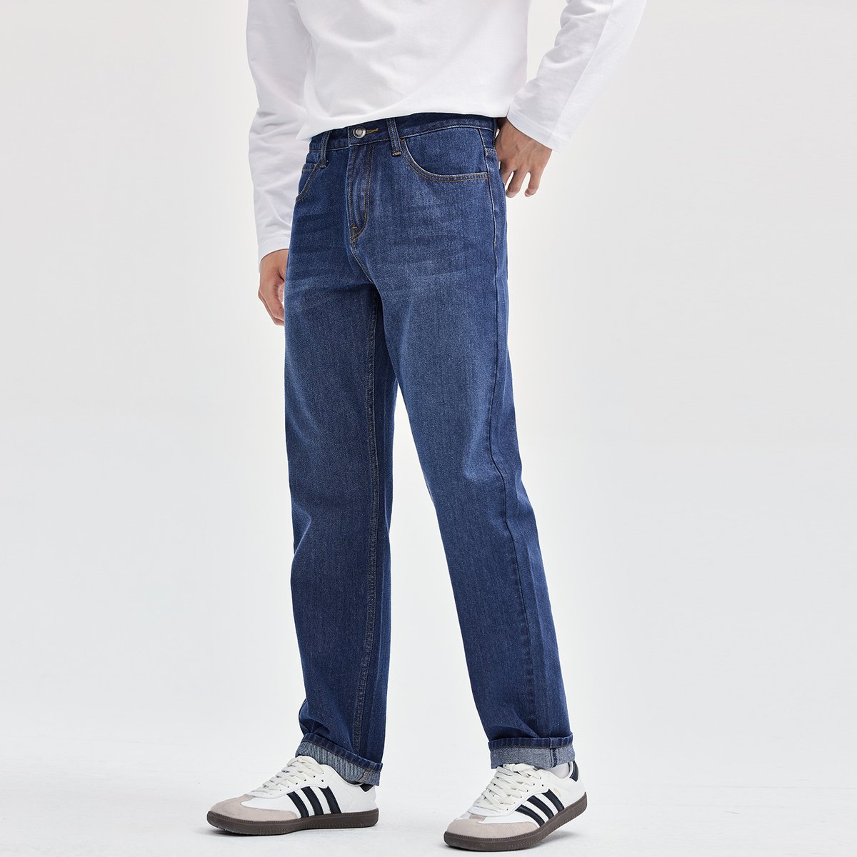 Men’s Regular Fit Mid Rise Elastic Waist Denim Jeans | Online Exclusive - Giordano Online