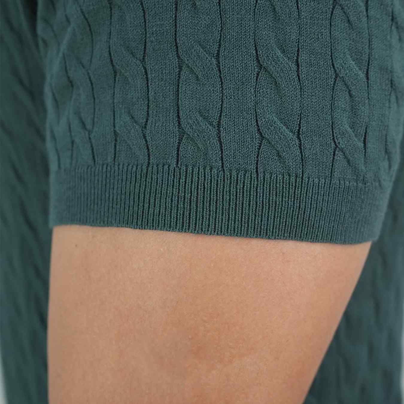 Men's Regular Fit Short Sleeve Cable - Knit Polo Sweater - Giordano Online