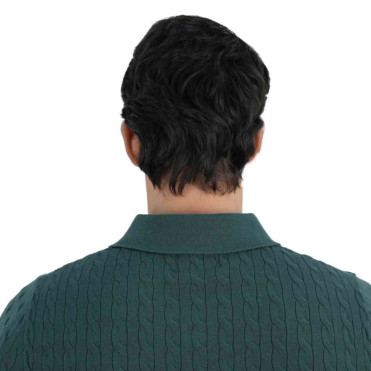 Men's Regular Fit Short Sleeve Cable - Knit Polo Sweater - Giordano Online