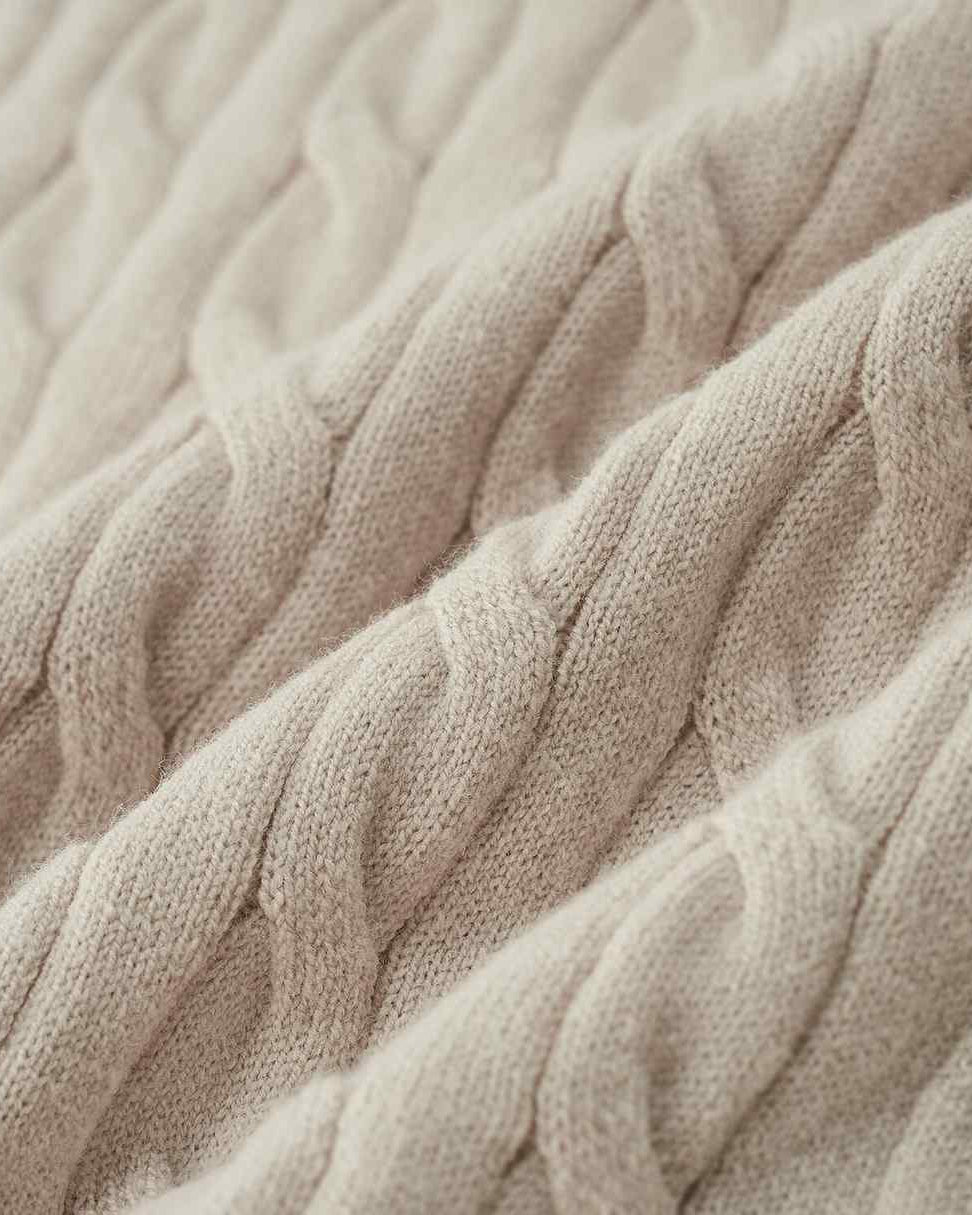 Men's Regular Fit Short Sleeve Cable - Knit Sweater - Khaki - Giordano