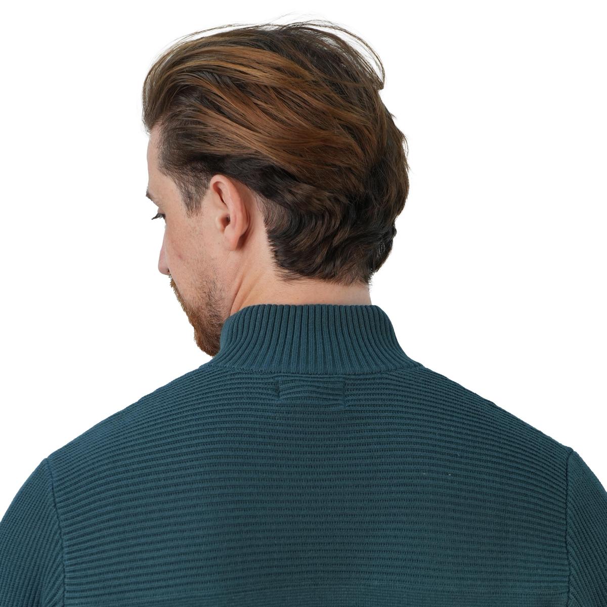 Men's Regular Fit Texture Stitch Mock Neck Full Zip Cardigan - Giordano Online