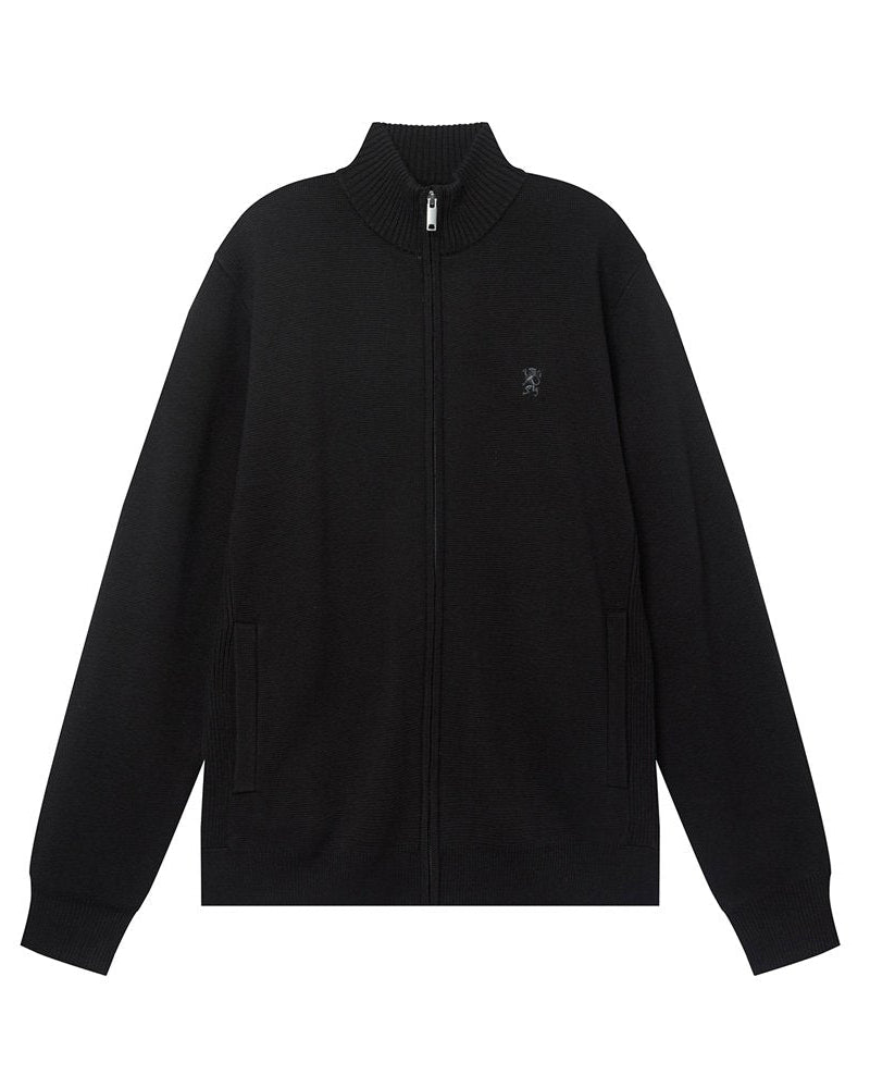 Men's Regular Fit Texture Stitch Mock Neck Full Zip Cardigan - Giordano Online