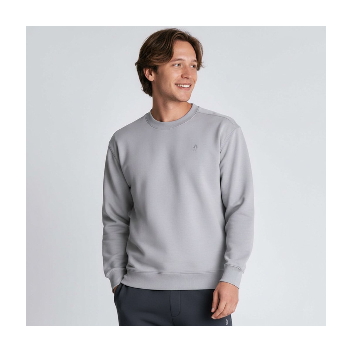 Men’s Relaxed Crew Neck Embroidery Sweatshirt - Giordano Online