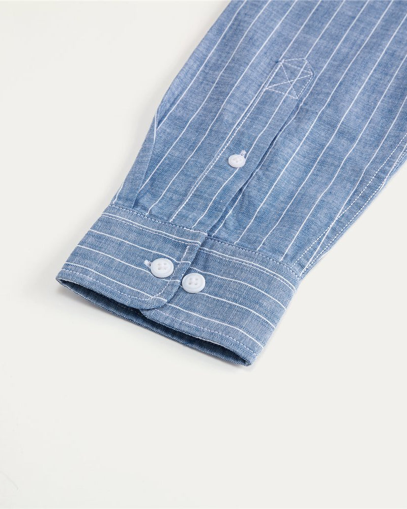Men's Relaxed Fit Cotton Chambray Shirt - Giordano Online