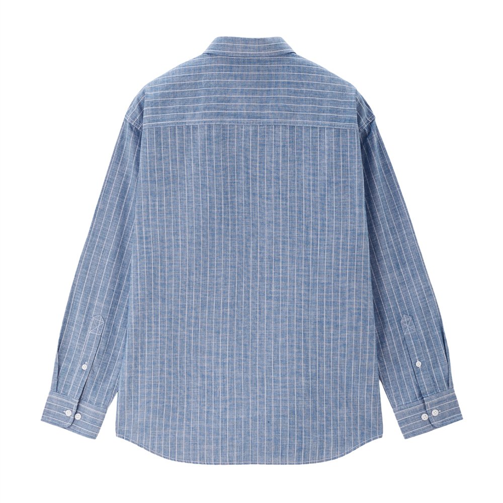 Men's Relaxed Fit Cotton Chambray Shirt - Giordano Online