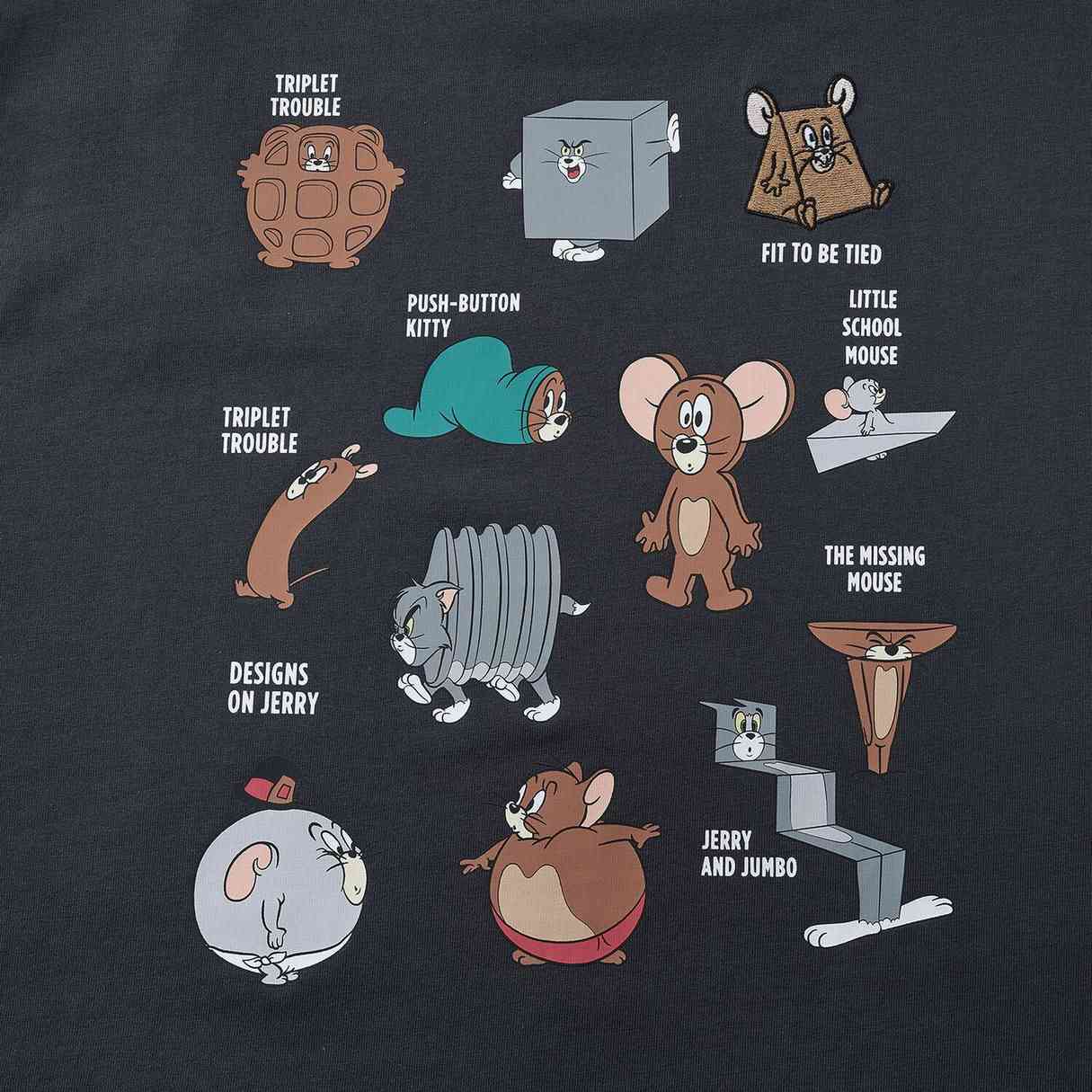 Men’s Relaxed Fit Cotton Print Tee - Tom & Jerry - Grey - Giordano