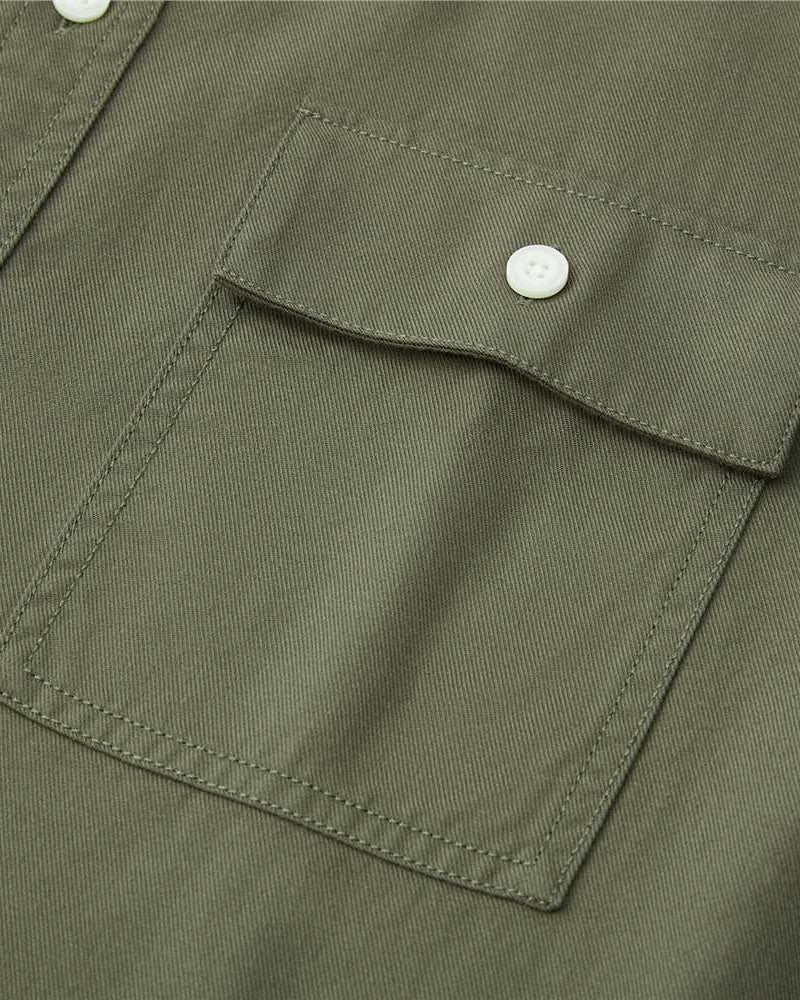 Men's Relaxed Fit Cotton Twill Long Sleeve Shirt - Giordano Online