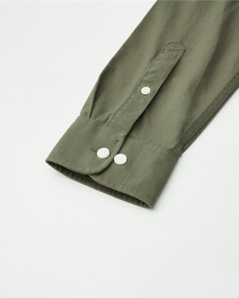 Men's Relaxed Fit Cotton Twill Long Sleeve Shirt - Giordano Online