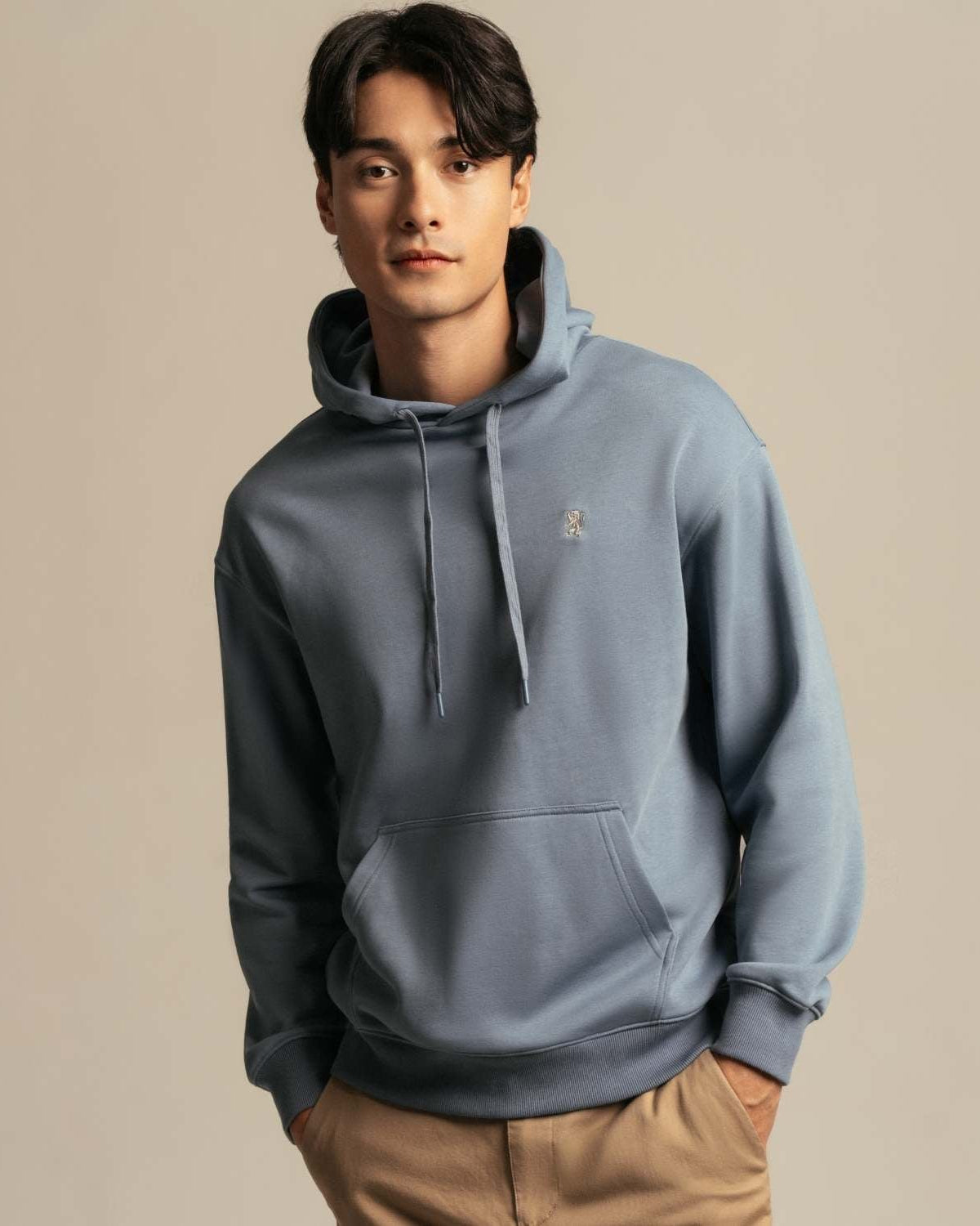 Men’s Relaxed Fit French Terry Hoodie - Giordano Online
