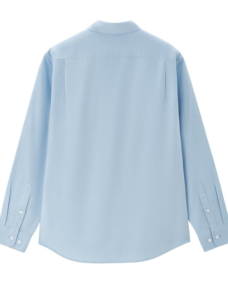 Men's Relaxed Fit Lyocell - Cotton Embroidered Shirt - Giordano Online
