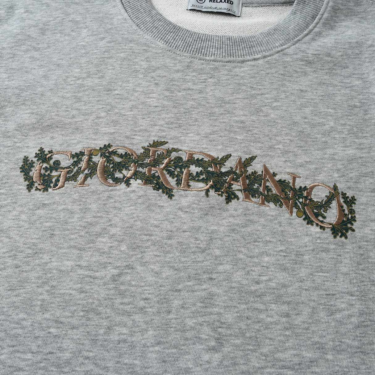 Men's Relaxed Fit Refined Casual Logo Print Sweatshirt - Grey - Giordano Online