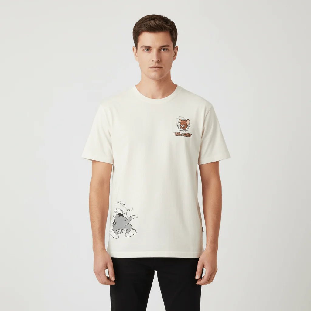 Men's Relaxed Fit short sleeve Tom & Jerry Cotton Graphic Tee - Giordano Online