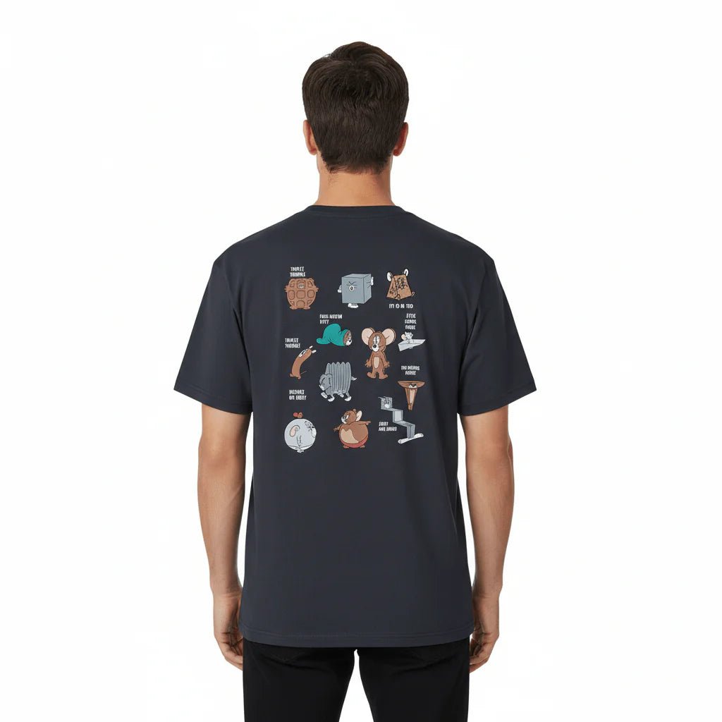 Men's Relaxed Fit Tom & Jerry Cotton Graphic Tee - Giordano Online