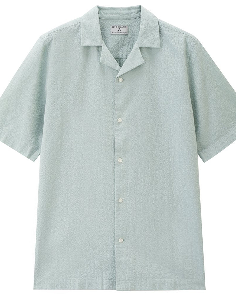 Men's Seersucker Half Sleeve Shirt - Giordano Online