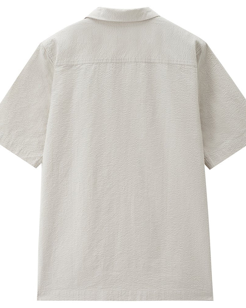 Men's Seersucker Half Sleeve Shirt - Giordano Online