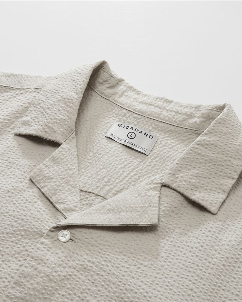 Men's Seersucker Half Sleeve Shirt - Giordano Online
